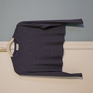 NWOT Grey Cropped Waffle Top